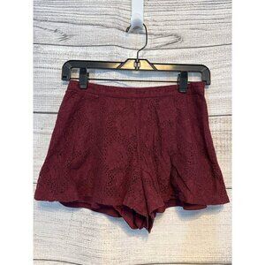 Forever 21 Maroon Lace Shorts Size S